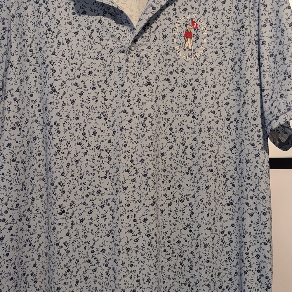 Men's US open Pinehurst, Blue Floral Polo Shirt